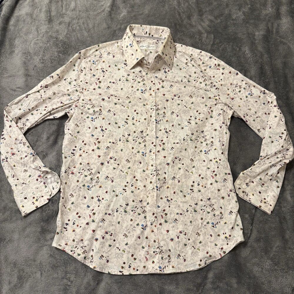 Robert Graham Men's 16 - 41 White Decorative Long Sleeve Button Down Dress Shirt